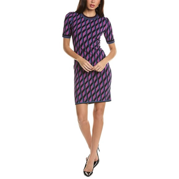 Diane Von Furstenberg Dresses & Skirts - Diane Von Furstenberg Anahi Wool-blend Sheath Dress  Purple Women's Size XS